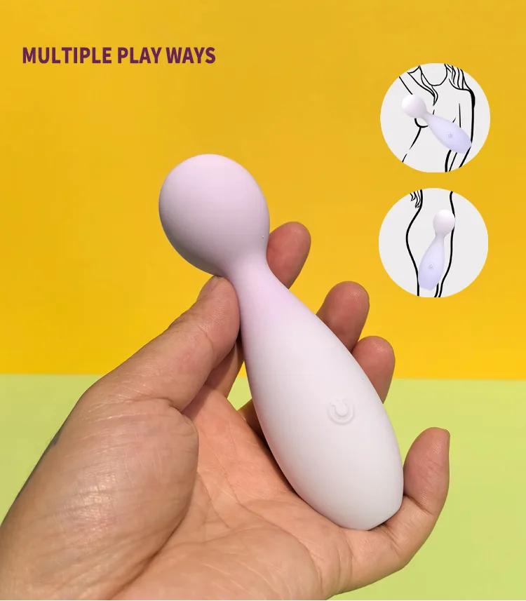 GINYA New Design Gradient Color Liquid Silicone Wand Vibrator — CH01314 gallery image 5
