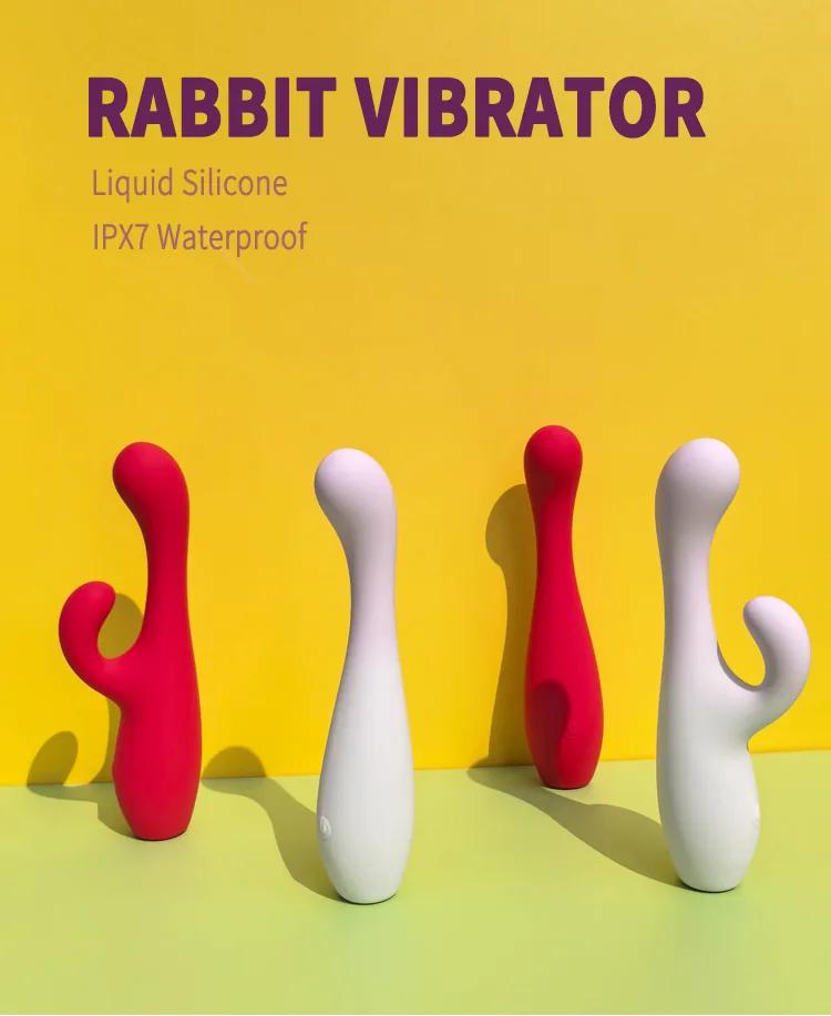 GINYA New Design Gradient Color Liquid Silicone Female Rabbit Vibrator — CH01313 gallery image 1