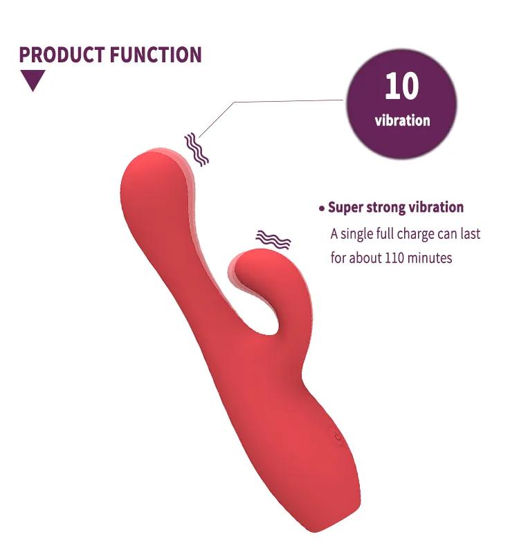 GINYA New Design Gradient Color Liquid Silicone Female Rabbit Vibrator — CH01313 gallery image 4