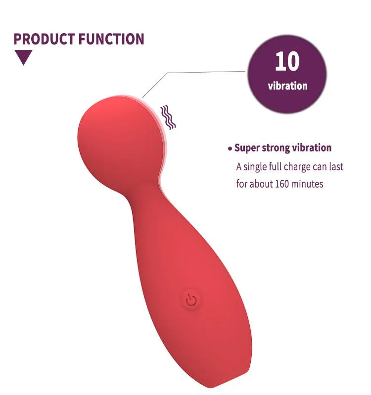 GINYA New Design Gradient Color Liquid Silicone Wand Vibrator — CH01314 gallery image 4