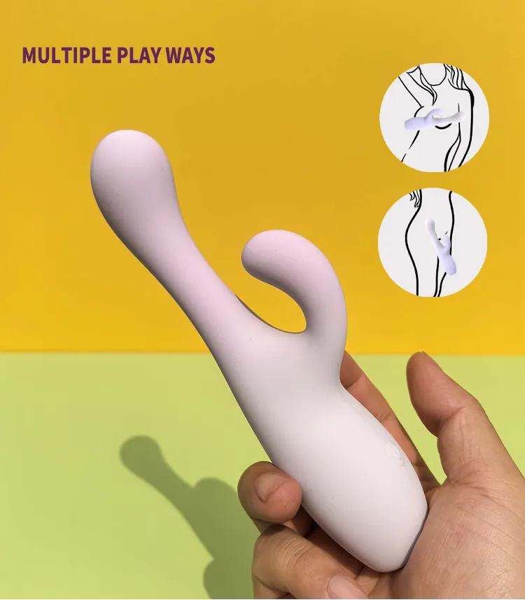 GINYA New Design Gradient Color Liquid Silicone Female Rabbit Vibrator — CH01313 gallery image 5