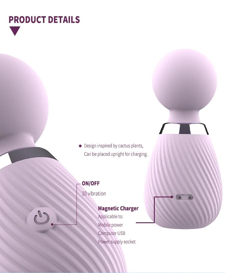 GINYA New Pinstripe Design Female Strong Vibration Mini AV Wand Massager gallery image 5