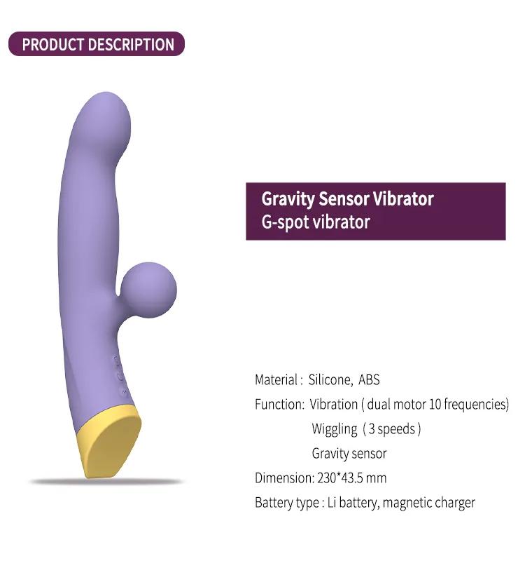 GINYA New Design Gravity Sensor Finger Wiggling Rabbit Vibrators gallery image 2