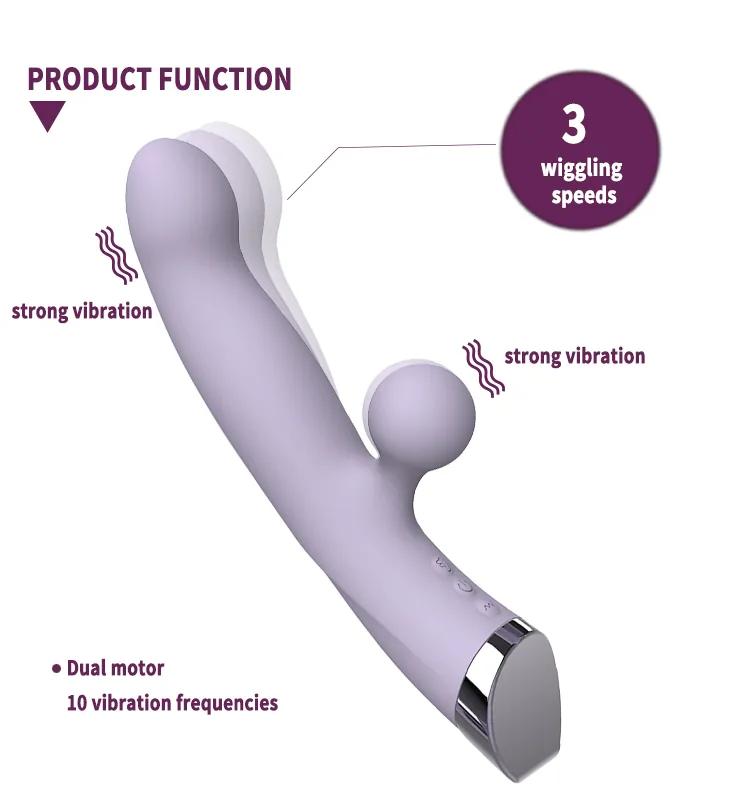 GINYA New Design Gravity Sensor Finger Wiggling Rabbit Vibrators gallery image 4