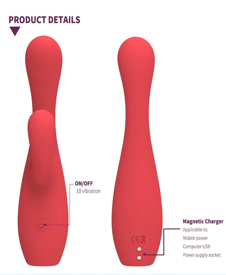 GINYA New Design Gradient Color Liquid Silicone Female Rabbit Vibrator — CH01313 gallery image 6