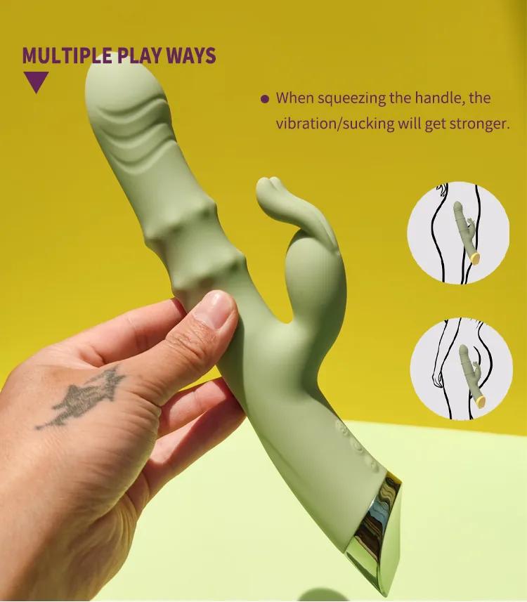 GINYA New Design Gravity Sensor Squirming Rotating Rabbit Vibrator CH01285 gallery image 4