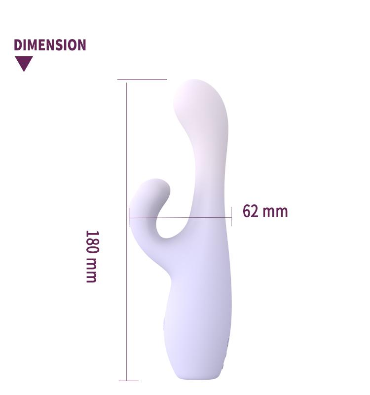 GINYA New Design Gradient Color Liquid Silicone Female Rabbit Vibrator — CH01313 gallery image 3