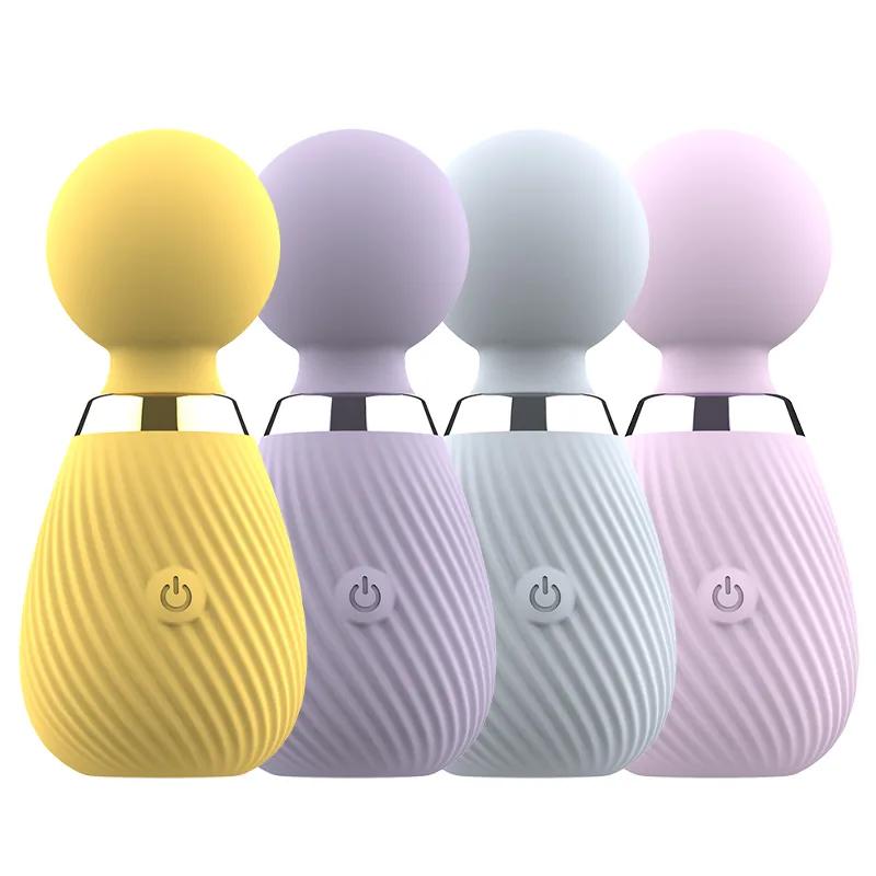 GINYA New Pinstripe Design Female Strong Vibration Mini AV Wand Massager